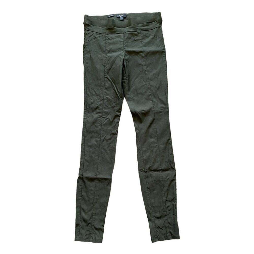Vera Wang Dark Green Pull On Elastic Waistband Skinny Pants Sz S Stretch